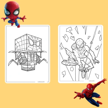 Bộ 20/10 tranh tô màu Spider-Man cho bé – giấy dày 160gsm A4 A5, giá ưu đãi 22.800₫