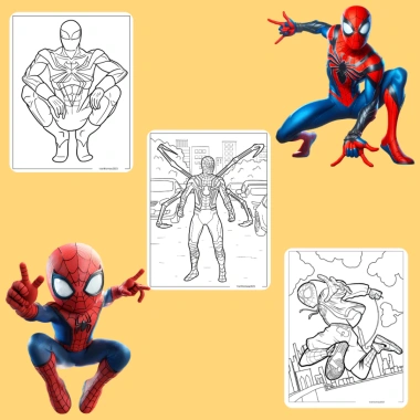 Bộ 20/10 tranh tô màu Spider-Man cho bé – giấy dày 160gsm A4 A5, giá ưu đãi 22.800₫
