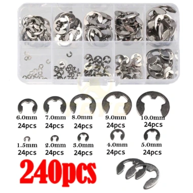 Bộ 240 Phe Gài Trục Chữ E, Phe Cài 3 Chấu, Phe Cốt Quạt 1.5-10mm - Giá 77.500đ Bộ 240 Phe Gài Trục Chữ E, Phe Cài 3 Chấu, Phe Cốt Quạt 1.5-10mm - Giá 77.500đ