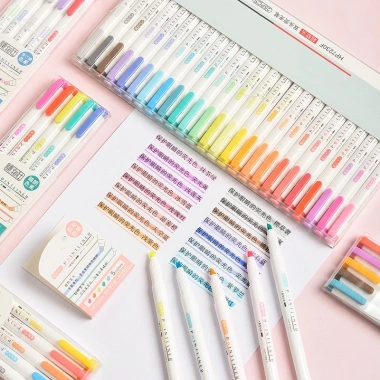 Bộ 25 Highlighter Hai Đầu Toàn Sắc Màu Kẹo Mềm - Bút Đánh Dấu Siêu Nổi Bật 117k 5