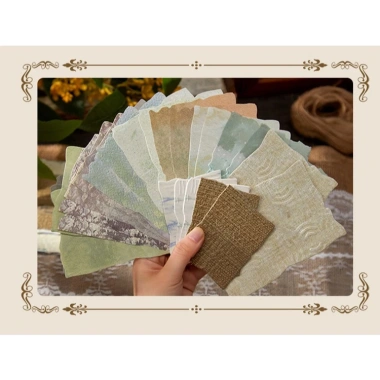 Bộ 28 tấm giấy nền mini hoa nổi vintage màu nâu - phong cách retro cho Bullet Journal và Scrapbook, giảm giá 37k