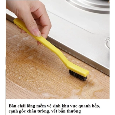 Bộ 3 Bàn Chải & Chổi Cọ Lông Kim Loại Cứng - Vệ Sinh Khe Hở Nhỏ, Bếp Gas, Góc Tường 5