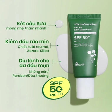 Bộ 3 Bước Chăm Sóc Da Dầu: Serum, Kem Kiềm Dầu, Dưỡng Ẩm Rau Má – Chống Nắng, Ngừa Mụn Cỏ Mềm, 1.085.000₫