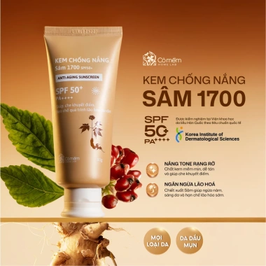 Bộ 3 bước chăm sóc da: Serum sâm dưỡng ẩm sâu + Kem chống nắng 1.700 Cỏ Mềm bảo vệ SPF50 - Giá ưu đãi 1.55 triệu cho da nhạy cảm 2