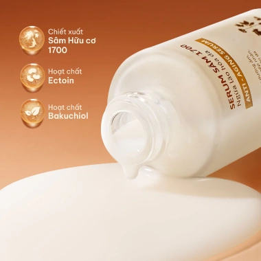 Bộ 3 bước chăm sóc da: Serum sâm dưỡng ẩm sâu + Kem chống nắng 1.700 Cỏ Mềm bảo vệ SPF50 - Giá ưu đãi 1.55 triệu cho da nhạy cảm 6