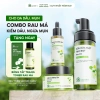 Bộ 3 bước da kiềm dầu rau má - sữa rửa mặt, serum, kem dưỡng ẩm - 790k