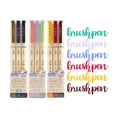 Bộ 3 bút brush Soft Calligraphy màu pastel – Đẹp cho sổ tay, Bullet Journal, chỉ 54.000₫ 3