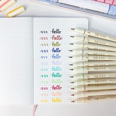 Bộ 3 bút brush Soft Calligraphy pastel - Màu đẹp cho Bullet Journal Lalunavn A72, giá ưu đãi 54.000₫ 8