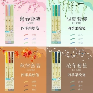 Bộ 3 Bút Lông Mềm Pastel Brush Pen - Viết Thư Pháp, Vẽ Manga, Highlight, Bullet Journal, Giá 48.000₫ 5