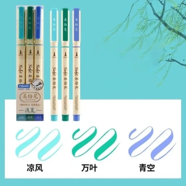 Bộ 3 Bút Lông Mềm Pastel Brush Pen - Viết Thư Pháp, Vẽ Manga, Highlight, Bullet Journal, Giá 48.000₫ 8