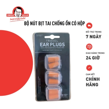 Bộ 3 Cặp Nút Bịt Tai UNCLE BILLS Chống Ồn Mềm Xốp, Có Hộp Đựng - Giá 59.000₫ 10 Bộ 3 Cặp Nút Bịt Tai UNCLE BILLS Chống Ồn Mềm Xốp, Có Hộp Đựng - Giá 59.000₫ 10