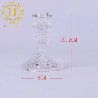 Bộ 3 Chân Nến, Cốc Nến & Đế Nến Thuỷ Tinh - Thiết Kế Sang Trọng, Giá chỉ 26.000 VND