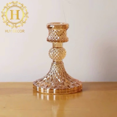 Bộ 3 Chân Nến, Cốc Nến & Đế Nến Thuỷ Tinh - Thiết Kế Sang Trọng, Giá chỉ 26.000 VND