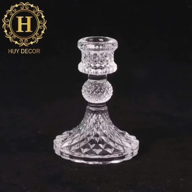 Bộ 3 Chân Nến, Cốc Nến & Đế Nến Thuỷ Tinh - Thiết Kế Sang Trọng, Giá chỉ 26.000 VND