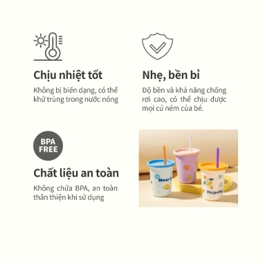 Bộ 3 cốc nhựa sáng tạo cho bé - uống nước tiện lợi, giảm giá 20% chỉ 169.000₫ 5