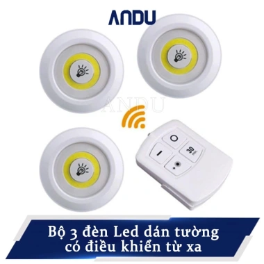 Bộ 3 Đèn LED Dán Tường Thông Minh - Hẹn Giờ, Remote Điều Khiển, Giá 99.000₫