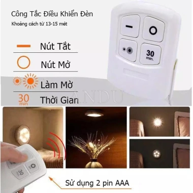 Bộ 3 Đèn LED Dán Tường Thông Minh - Hẹn Giờ, Remote Điều Khiển, Giá 99.000₫