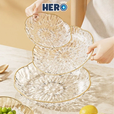 Bộ 3 Đĩa Decor Vân Sóng - Nhựa Dày Đựng Trái Cây, Hiện Đại, Giá 44.100₫