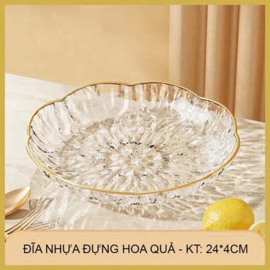 Bộ 3 Đĩa Decor Vân Sóng - Nhựa Dày Đựng Trái Cây, Hiện Đại, Giá 44.100₫