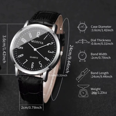 Bộ 3 đồng hồ thạch anh nam mặt số Ả Rập dây da thời trang, quà tặng đối tác không hộp, giá chỉ 88.000đ giảm mạnh, độc đáo phong cách 6