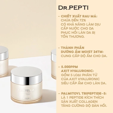 Bộ 3 Dr.Pepti Centella Toner Căng Bóng 180ml + Tinh Chất Dưỡng Trắng 30ml + Kem Dưỡng Ẩm 70ml Giá Ưu Đãi 1,4 Triệu