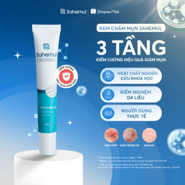 Bộ 3 giảm mụn viêm, mụn đỏ, mụn mủ và thâm nhanh - Kem mụn 20g + Bọt rửa mặt 150ml + Kem mờ thâm 20g - Giá 605.000đ