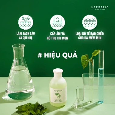 Bộ 3 Herbario Rau Má và Diếp Cá da mụn, tẩy trang 300ml, sữa rửa mặt 200ml, xịt khoáng 100ml, 370.000đ 3