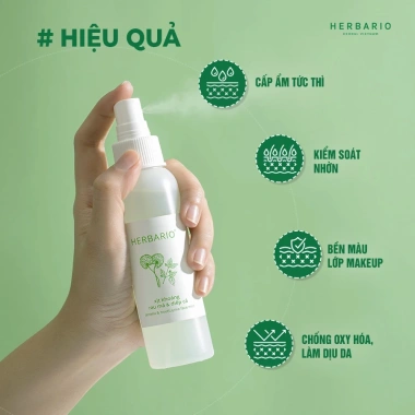 Bộ 3 Herbario Rau Má và Diếp Cá da mụn, tẩy trang 300ml, sữa rửa mặt 200ml, xịt khoáng 100ml, 370.000đ 4