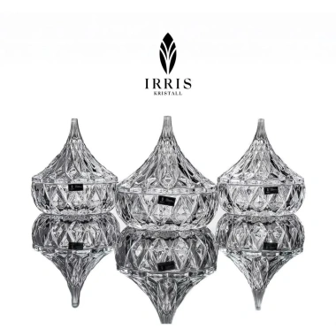 Bộ 3 Hũ Mứt Tết Irris 12,5cm Nhỏ Gọn Siêu Sang Chảnh - Decor Tết Hot 2.026 Chính Hãng Beemit
