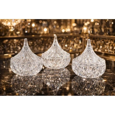 Bộ 3 Hũ Mứt Tết Irris 12,5cm Nhỏ Gọn Siêu Sang Chảnh - Decor Tết Hot 2.026 Chính Hãng Beemit