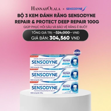 Bộ 3 Kem Sensodyne Repair & Protect Deep Repair 100g - Hannah Olala, chỉ 297.000 VND