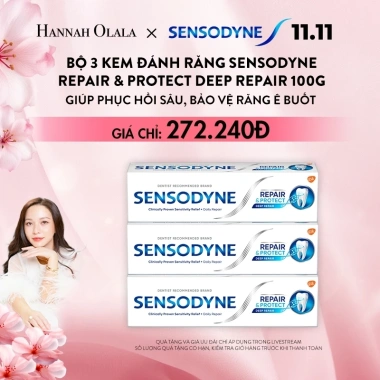 Bộ 3 Kem Sensodyne Repair & Protect Deep Repair 100g - Hannah Olala, chỉ 297.000 VND