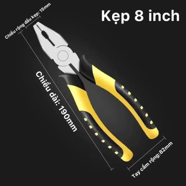 Bộ 3 Kìm Hạng Nặng TAYO - Kìm Mũi Dài 8in, Kìm Hàm Chéo 6in, Kéo Dây 8in - Độ Bền Cao, Giá Ưu Đãi 80.000 VNĐ