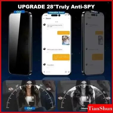 Bộ 3 miếng dán bảo vệ màn hình riêng tư kính cường lực, cho iPhone 17‑11, Pro Max, Air, XS Max, X, XR, 7/8 Plus - 59.400đ 2