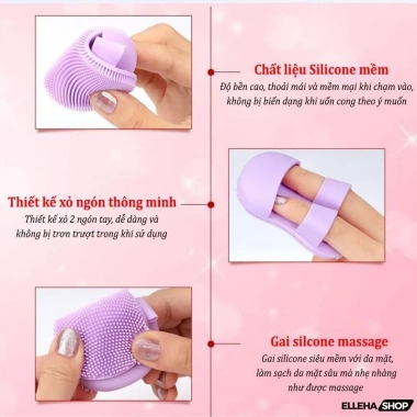 Bộ 3 miếng rửa mặt silicon mềm ELLEHA - Tặng mút trang điểm, chăm sóc da tiện lợi, giá chỉ 39.000₫ 3 Bộ 3 miếng rửa mặt silicon mềm ELLEHA - Tặng mút trang điểm, chăm sóc da tiện lợi, giá chỉ 39.000₫ 3