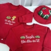 Bộ 3 Món Bodysuit Thêu Tên, Mũ & Túi Bánh Chưng Nỉ Bông Dày, Giá 264k 2