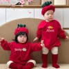 Bộ 3 Món Bodysuit Thêu Tên, Mũ & Túi Bánh Chưng Nỉ Bông Dày, Giá 264k 8