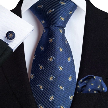 Bộ 3 món Cà vạt 8cm - Khăn cài túi áo vest Cravat Calavat chú rể giá 104.900 6