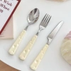 Bộ 3 Món Dĩa Thìa Dao Hình Phô Mai - Đồ Ăn Trái Cây Nĩa Súp Màu Kem Sang Trọng, Giá 29.900₫ 2