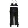 Bộ 3 Món Đồ Bơi Bikini Nữ: Áo Cổ Chữ V, Quần Dài, Áo Ngực Lưới Đệm Mút - 431.407 VND 5