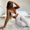 Bộ 3 Món Đồ Bơi Bikini Nữ: Áo Cổ Chữ V, Quần Dài, Áo Ngực Lưới Đệm Mút - 431.407 VND 8