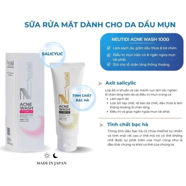 Bộ 3 Neutidi chăm sóc da dầu mụn - Làm sạch kiềm dầu, giảm thâm, sáng da, 425k 10
