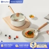Bộ 3 Nồi Chảo Simplus x INSSA Gốm Sứ Chống Dính 16cm Nắp Kính Không PTFE GUOJ042 - 386.900₫