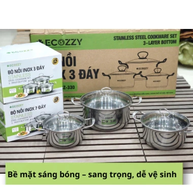 Bộ 3 nồi inox Đạt Tường chính hãng - Dùng mọi loại bếp, truyền nhiệt nhanh, giảm giá 20% chỉ 389.000₫ 8