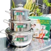 Bộ 3 nồi inox TITHAFAC nắp kính đa năng cho mọi loại bếp cao cấp, giá ưu đãi 254.200₫ 4