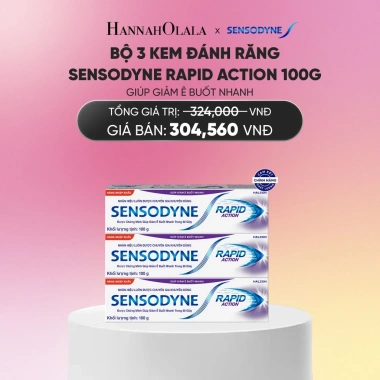 Bộ 3 Sensodyne Rapid Action 100g - Giảm ê buốt nhanh, giá ưu đãi 288.090₫