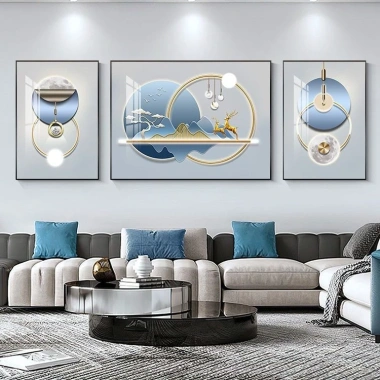 Bộ 3 tranh canvas Lông vũ trừu tượng Treo tường hiện đại cho phòng khách, ngủ, khách sạn, giá ưu đãi 140.580₫ 3