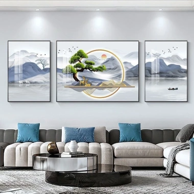 Bộ 3 tranh canvas Lông vũ trừu tượng Treo tường hiện đại cho phòng khách, ngủ, khách sạn, giá ưu đãi 140.580₫ 7