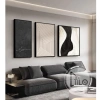 Bộ 3 Tranh Canvas Trừu Tượng Đen Trắng - Trang trí hiện đại, tối giản 8