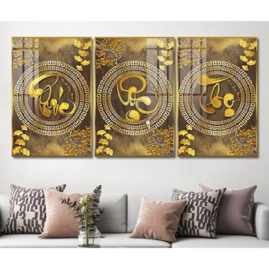 Bộ 3 Tranh Thư Pháp Phúc Lộc Thọ Cao Cấp Tráng Gương - Treo Tường Phòng Khách Sang Trọng, Giá Ưu Đãi 157.000 VND 10